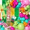 Hawaiian Party Decorations, 2 Packs Foil Fringe Curtains Streamers Green Yellow Rose Gold for Summer Tropical Beach Luau Themed Birthday Baby Shower Party Photo Booth Props Backdrop (3.3ft X 6.6ft)